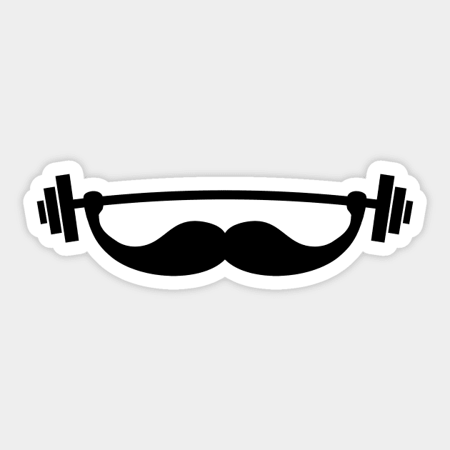 Funny Fitness Mustache / Beard Sticker by badbugs